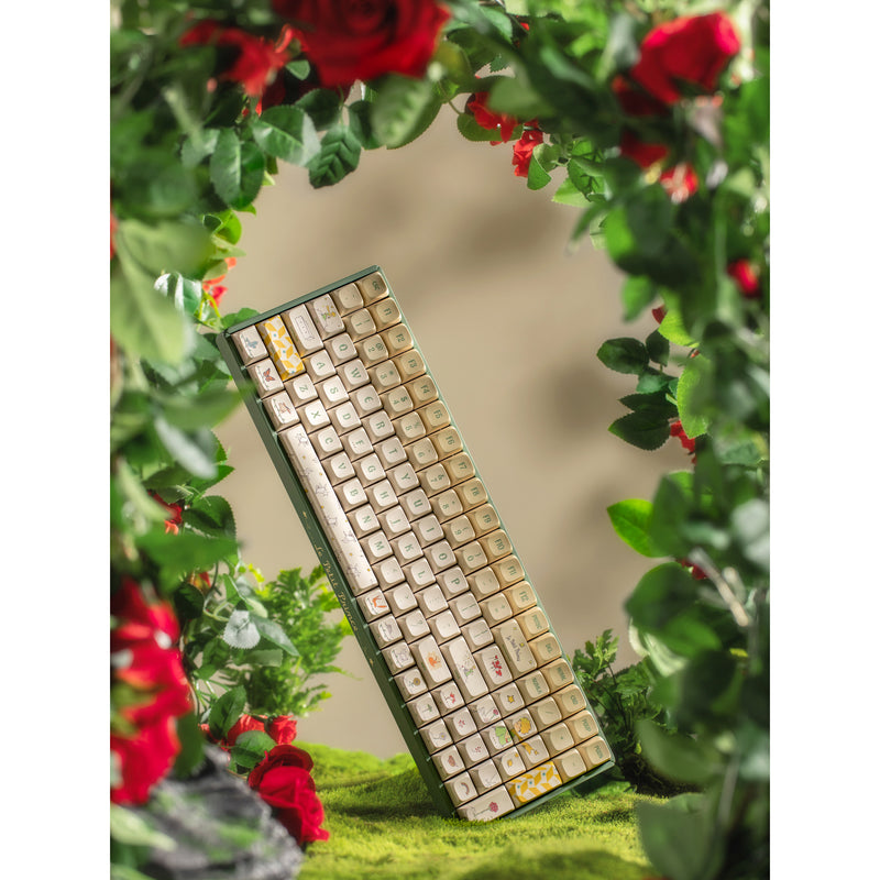 Afbeelding laden in galerijviewer, Iqunix f97 floral date rgb mechanisch gaming toetsenbord (groen, us lay-out (qwerty), iqunix little prince, 96%, rgb leds, hot-swappable, pbt, 2.4ghz | bluetooth 5.1 | usb-c)
