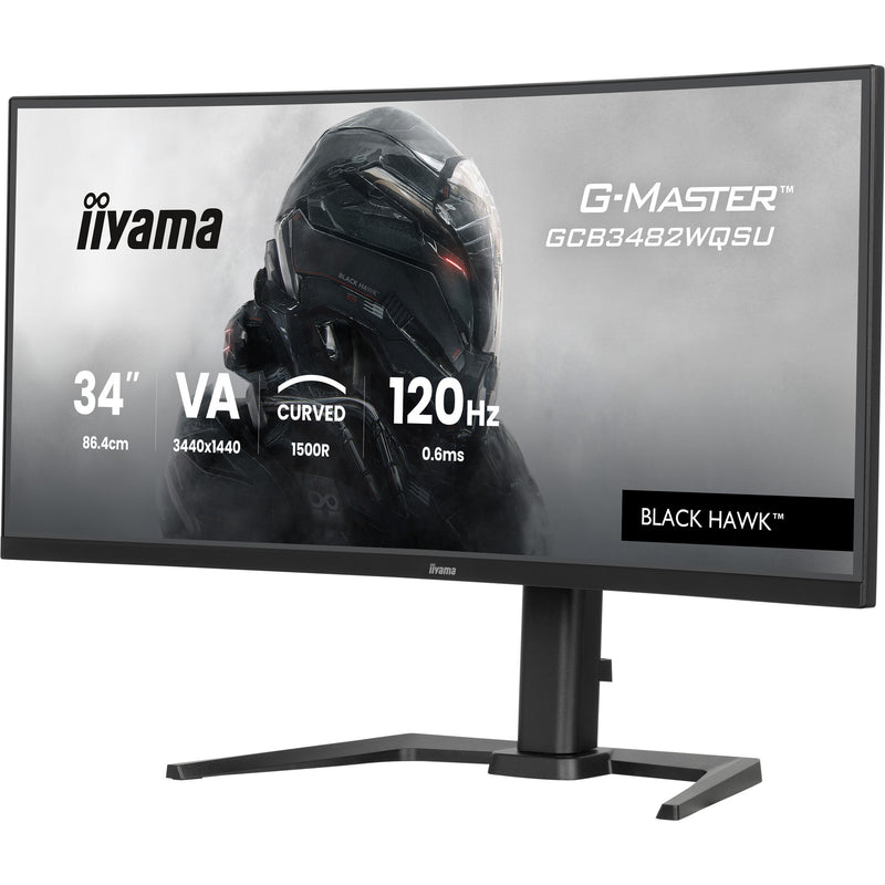 Load image into Gallery viewer, Iiyama g-master black hawk gcb3482wqsu-b1 34 curved ultrawide gaming monitor (zwart, 2x hdmi, displayport, 2x usb-a, usb-b, 2x usb-c, 120 hz)
