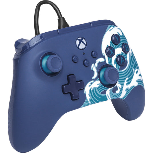 Powera advantage controller met kabel voor de xbox series x|s - watergolf (azuurblauw, xbox series x|s, xbox one, pc)