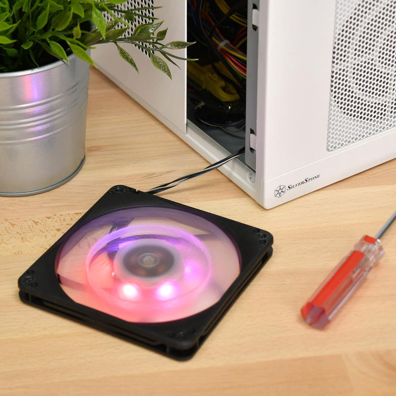 Load image into Gallery viewer, Silverstone sst-fw124-argb 120x120x15 case fan (zwart, 120 x 120 x 15 mm, pwm)
