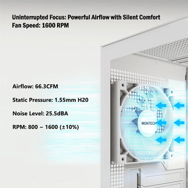 Montech gf120 argb pwm 3 in 1 pack case fans (wit, 3 stuks, 120 x 120 x 25 mm)