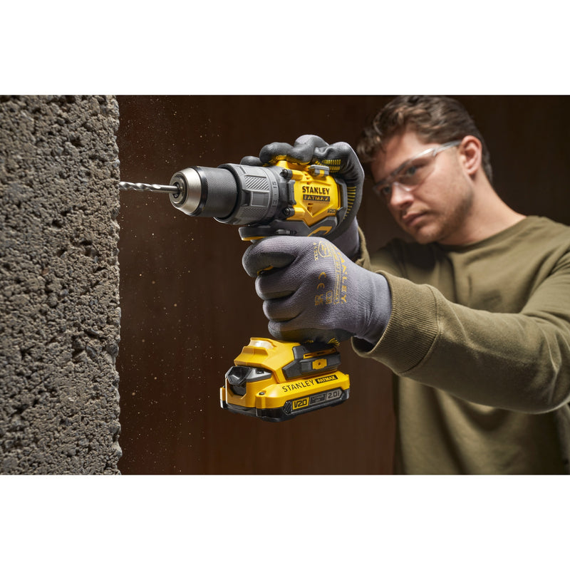 Load image into Gallery viewer, Stanley fatmax v20 18v borstelloze schroefklopboormachine (geel zwart, accu en oplader niet inbegrepen)

