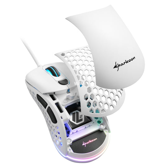 Sharkoon light² 200 gaming muis (wit, 50 - 16,000 dpi, rgb leds)