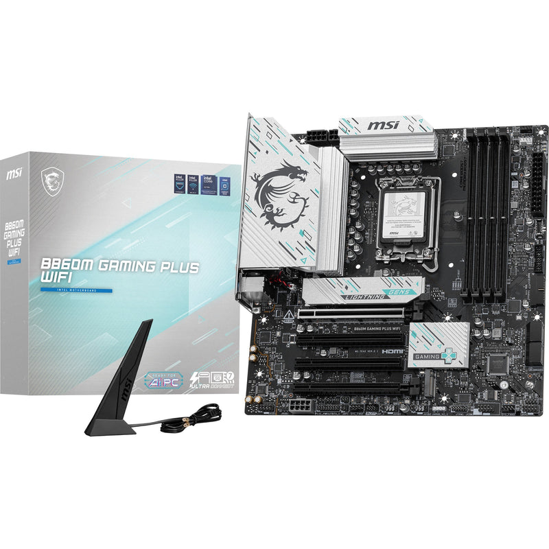 Load image into Gallery viewer, Msi b860m gaming plus wifi socket 1851 moederbord (raid, 5gb-lan, wi-fi 7, bt, sound, µatx)
