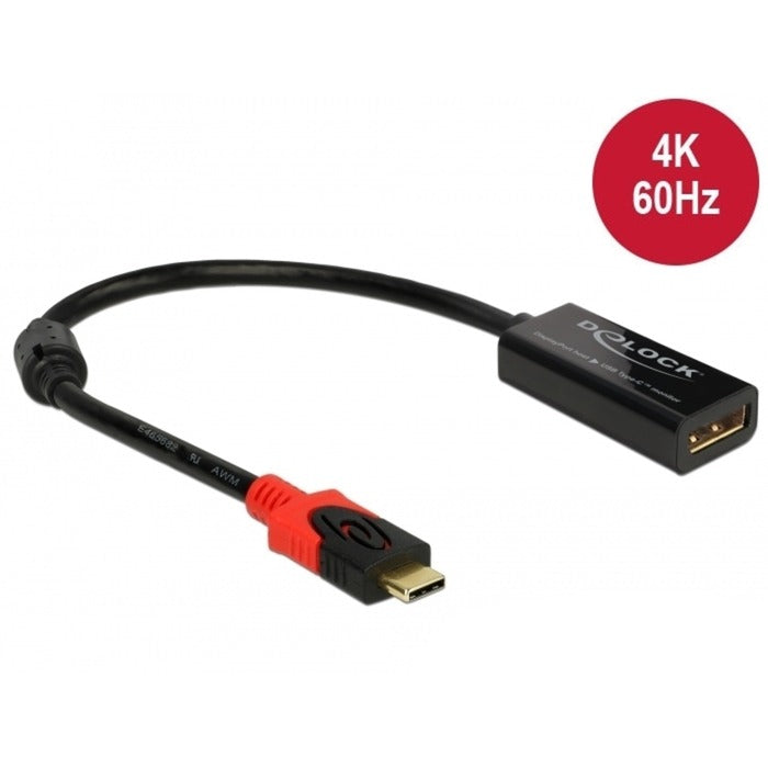 Load image into Gallery viewer, Delock displayport adapter voor usb-c monitor 4k (zwart, 0,2 meter)
