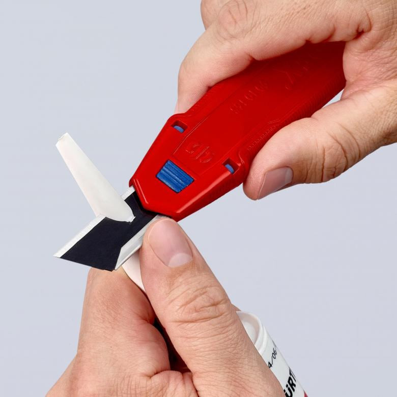 Load image into Gallery viewer, Knipex cutix universele mes stanleymes (rood blauw, incl. 2 mesbladen)
