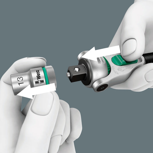 Wera 8100 sa sc 2 zyklop doppenset gereedschapsset (zwart groen, 43-delig, snelheidsratel met draaibare kop)