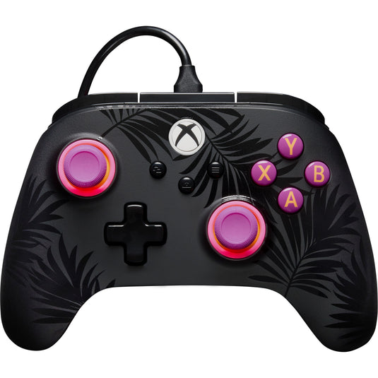 Powera advantage plus bedrade controller voor xbox series x|s - palmbomen in maanlicht (roze, xbox series x|s, xbox one, pc)