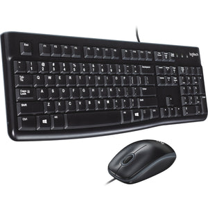 Logitech mk120 desktopset (zwart, eu lay-out (qwerty), rubberdome)