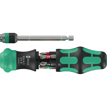 Wera kraftform kompakt 20 ra-r, 6‑delig bitset (zwart groen)