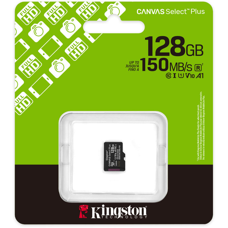 Load image into Gallery viewer, Kingston canvas select plus 128 gb microsdxc geheugenkaart (zwart, uhs-i u1, class 10, v10)
