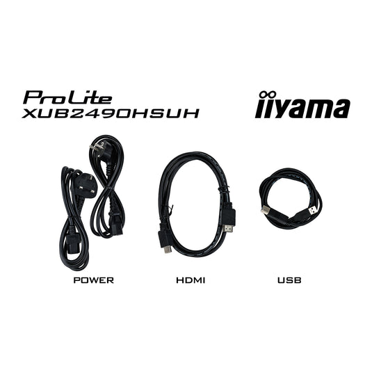 Iiyama prolite xub2490hsuh-b2 23.8 monitor (zwart, hdmi, displayport, 3x usb-a)