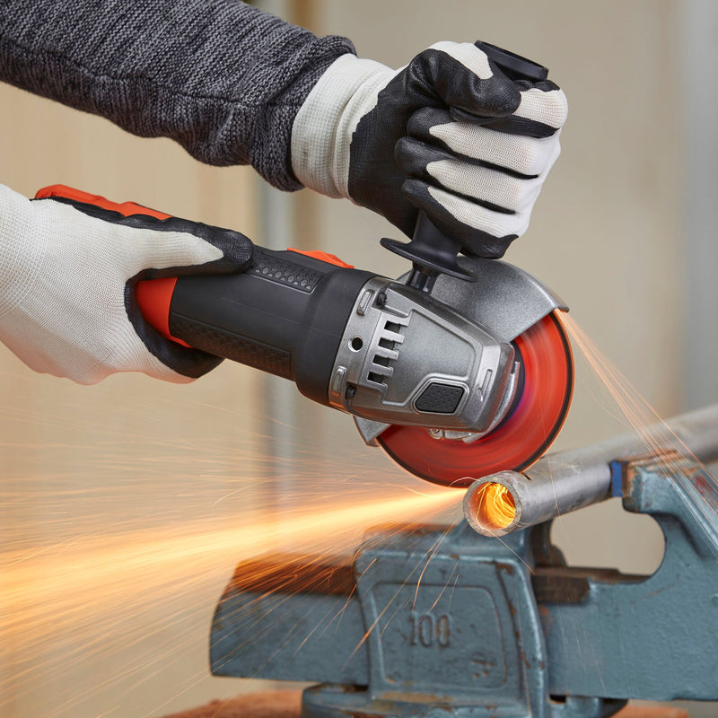 Load image into Gallery viewer, Black+decker beg220ka5-qs 900w 125mm haakse slijper met accessoires (oranje zwart)
