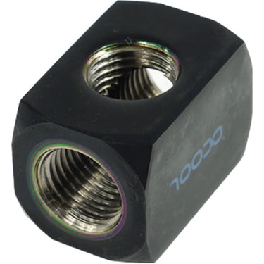 Alphacool hf aansluitingsterminal tee t-stuk rond g1 4 (zwart)