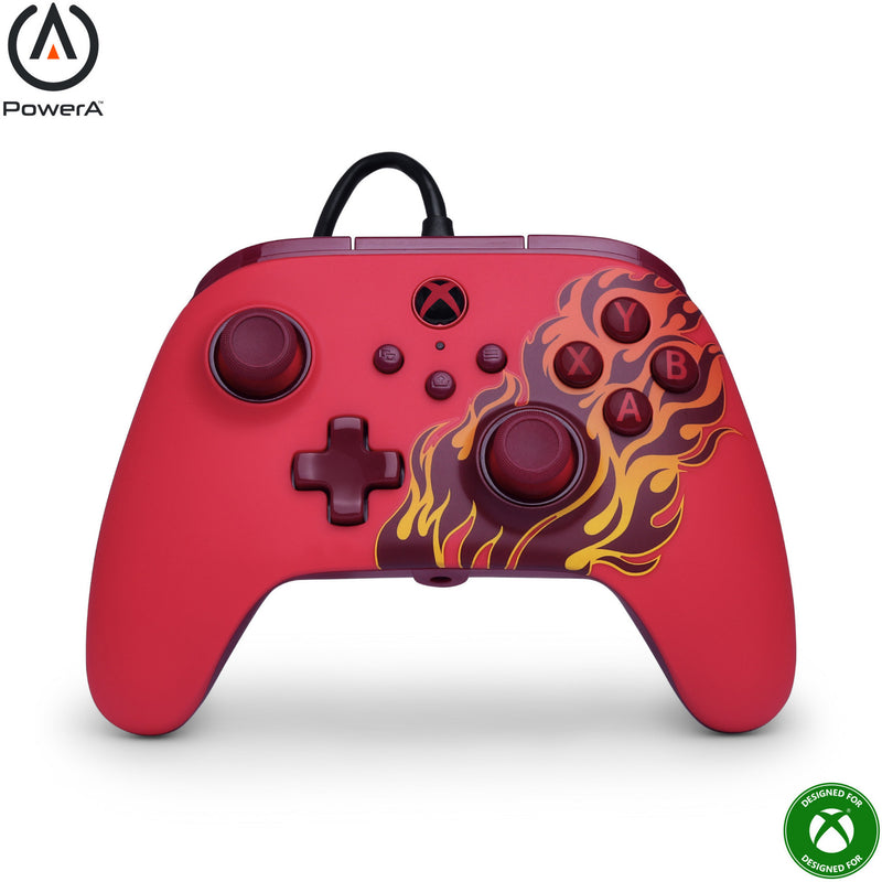 Load image into Gallery viewer, Powera advantage controller met kabel voor de xbox series x|s - rood vuur (rood, xbox series x|s, xbox one, pc)
