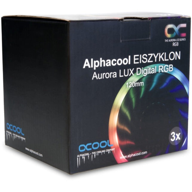 Load image into Gallery viewer, Alphacool eiszyklon aurora lux digital rgb case fans (3 stuks, 120 x 120 x 25 mm, 3-pins fan-connector)
