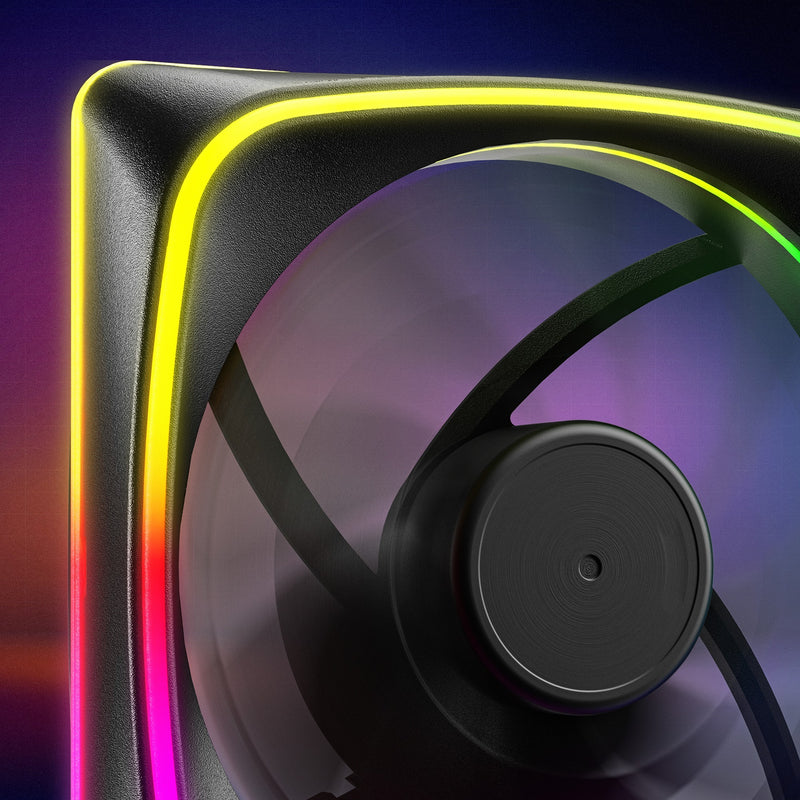 Load image into Gallery viewer, Sharkoon shark lights rgb pwm case fan (zwart, 120 x 120 x 25 mm)
