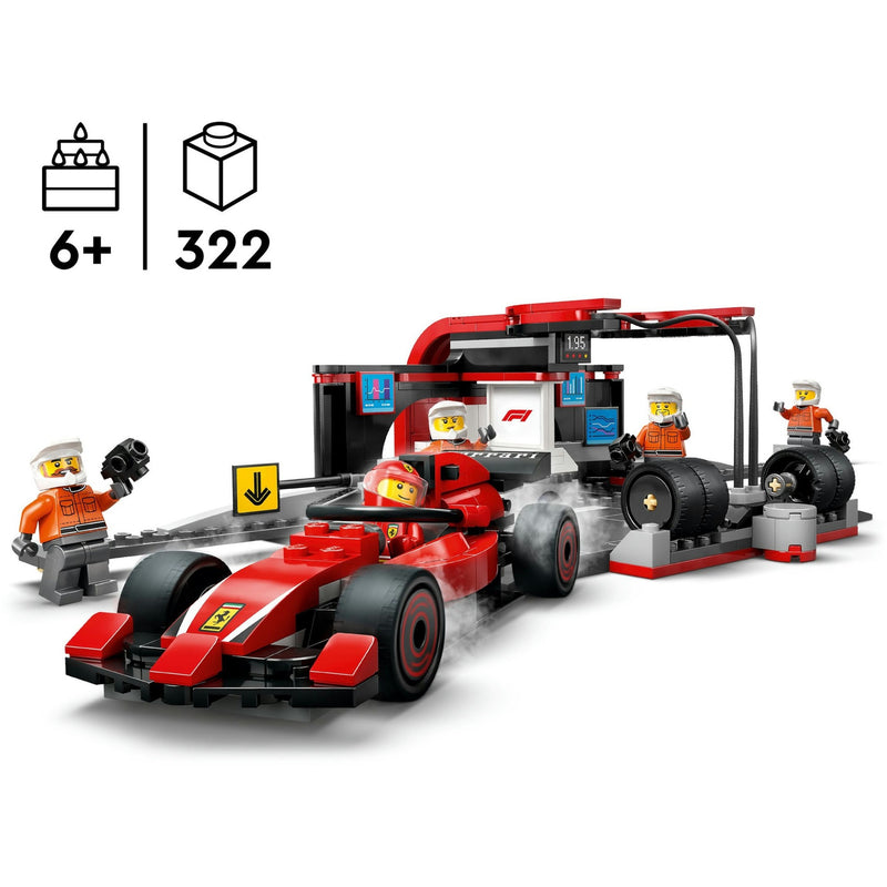Load image into Gallery viewer, Lego city f1 pitstop en pitcrew met ferrari auto - 60443
