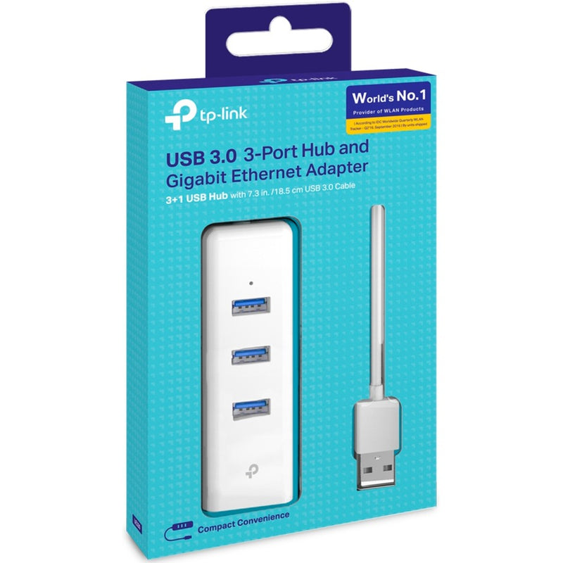 Load image into Gallery viewer, Tp-link ue330 3-port usb 3.0 + gigabit lan usb-hub (wit)
