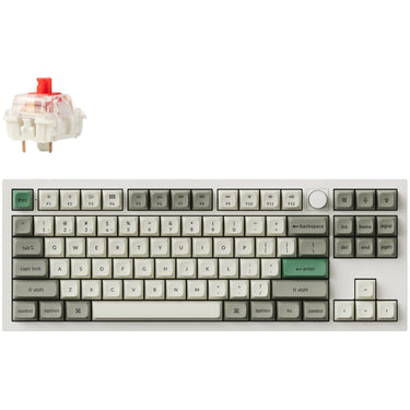 Keychron q3 max-p1 rgb mechanisch toetsenbord (wit, us lay-out (qwerty), gateron jupiter red, 80% (tkl), rgb leds, ksa double-shot pbt, hot swap, knob, 2.4ghz | bluetooth 5.1 | usb-c)