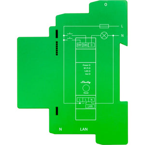 Shelly pro dimmer 1pm relais (groen, 1-kanaals, wifi, lan, bluetooth)