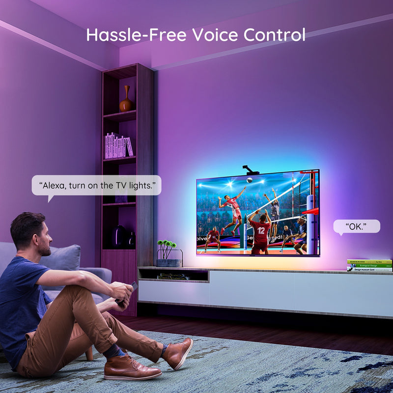 Afbeelding laden in galerijviewer, Govee h6199 dreamview t1 tv achtergrondverlichting sfeerverlichting (5 meter, rgbic, wifi, bluetooth, voor 75 - 85 inch tv's)
