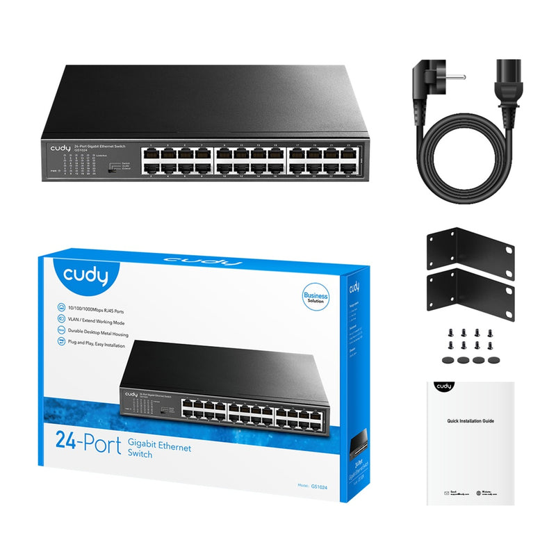Afbeelding laden in galerijviewer, Cudy 24-port gigabit metal switch (zwart)
