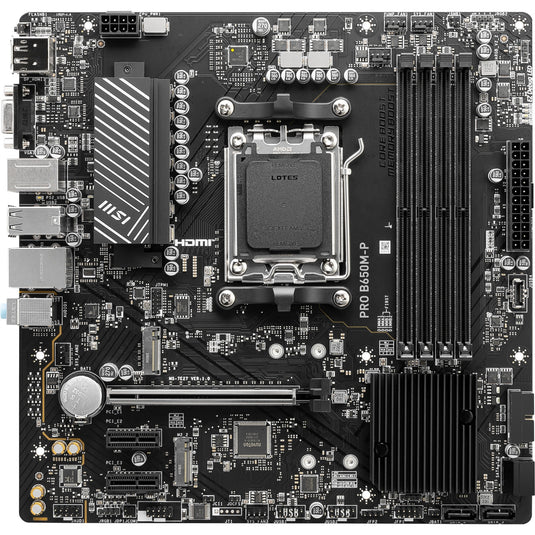 Msi pro b650m-p socket am5 moederbord (zwart, raid, 2.5 gb-lan, sound, µatx)