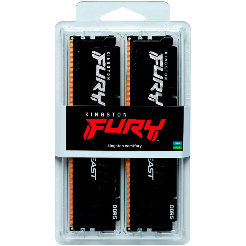 Load image into Gallery viewer, Kingston fury 64 gb ddr5-6000 (2x 32 gb) kit werkgeheugen (zwart, kf560c30bbek2-64, beast, xmp, expo)
