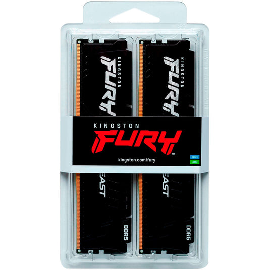 Kingston fury 64 gb ddr5-6000 (2x 32 gb) kit werkgeheugen (zwart, kf560c30bbek2-64, beast, xmp, expo)