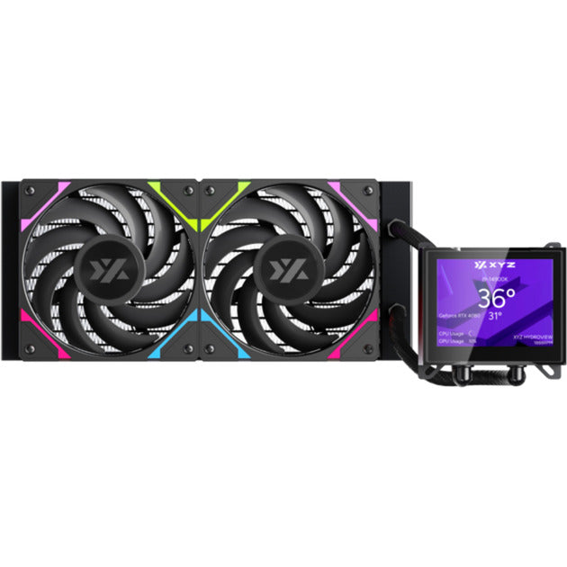 Afbeelding laden in galerijviewer, Xyz pc gear hydroview aio 240 waterkoeling (zwart, argb, pwm)
