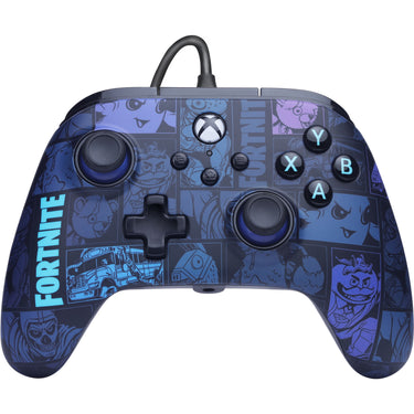 Powera advantage controller met kabel voor de xbox series x|s - fortnite: victory royale (donkerblauw, xbox series x|s, xbox one, pc)