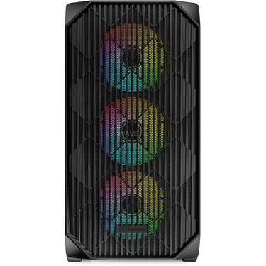 Sharkoon mk3 rgb mini tower behuizing (zwart | 2x usb-a | 1x usb-c | rgb | tempered glass)