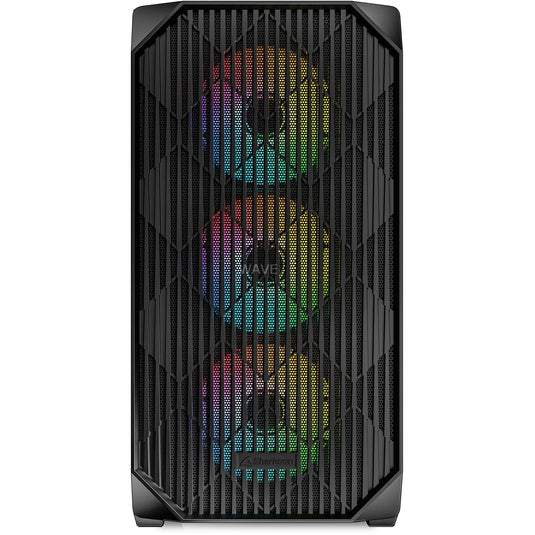 Sharkoon mk3 rgb mini tower behuizing (zwart | 2x usb-a | 1x usb-c | rgb | tempered glass)