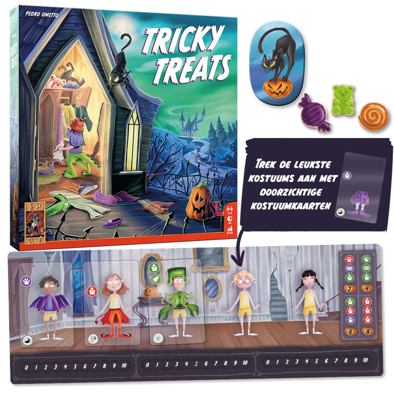 Load image into Gallery viewer, 999games 999 games tricky treats bordspel (nederlands, 2 - 4 spelers, 45 minuten, vanaf 8 jaar)
