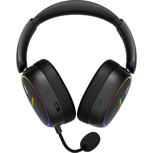 Hator phoenix 2 wireless over-ear gaming headset (zwart, rgb, 2.4ghz bluetooth 5.4 usb-c)