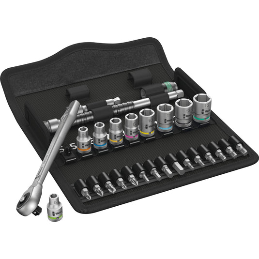 Wera 8100 sa 7 zyklop metal-ratelset doorsteekvierkant 1 4 gereedschapsset (28-delig)