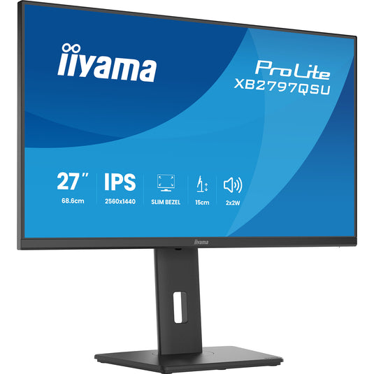 Iiyama prolite xb2797qsu-b1 27 monitor (zwart (mat), hdmi, displayport, usb, audio)
