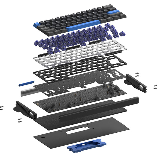 Iqunix ez60 magnetic switch gaming he keyboard (zwart, us lay-out (qwerty), gateron star trail, 60%, rgb, double shot pbt keycaps)