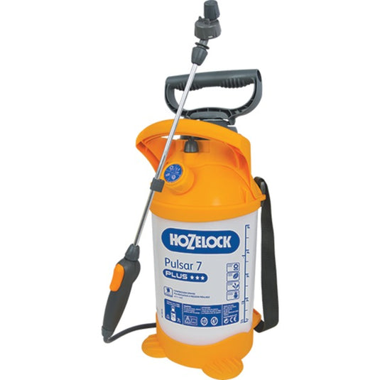 Hozelock pulsar plus 7 liter drukspuit (wit donkergeel)