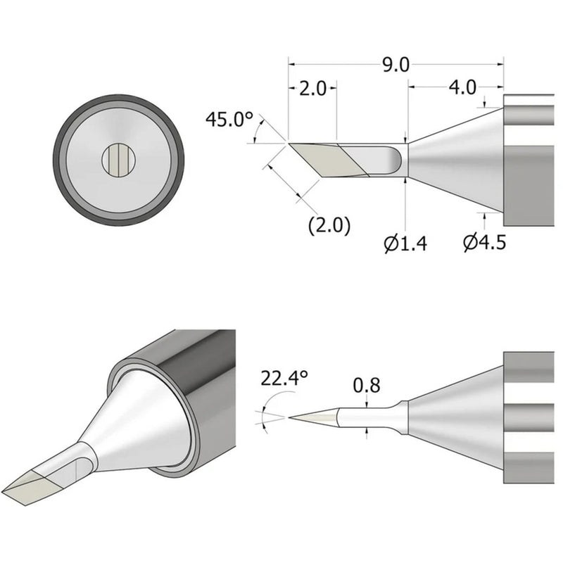 Load image into Gallery viewer, Ifixit fixhub soldeerpunt, mesvormig, 1,4 mm soldeerbout (zilver)
