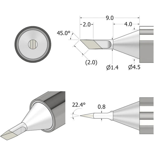 Ifixit fixhub soldeerpunt, mesvormig, 1,4 mm soldeerbout (zilver)