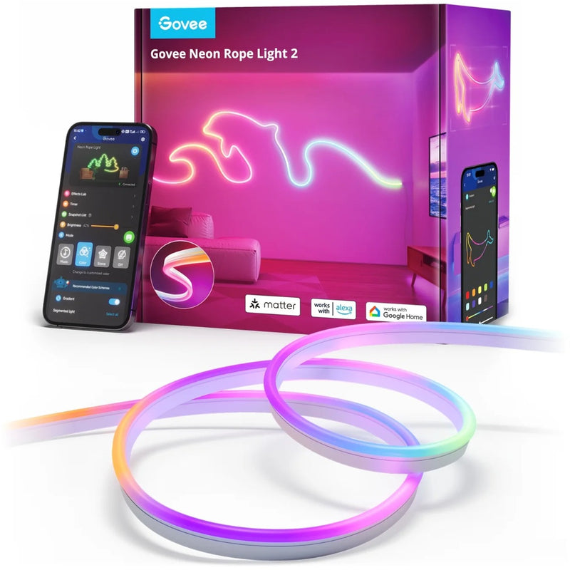 Load image into Gallery viewer, Govee slimme witte neon ledstrip 4m matter rgbic - extra flexibel
