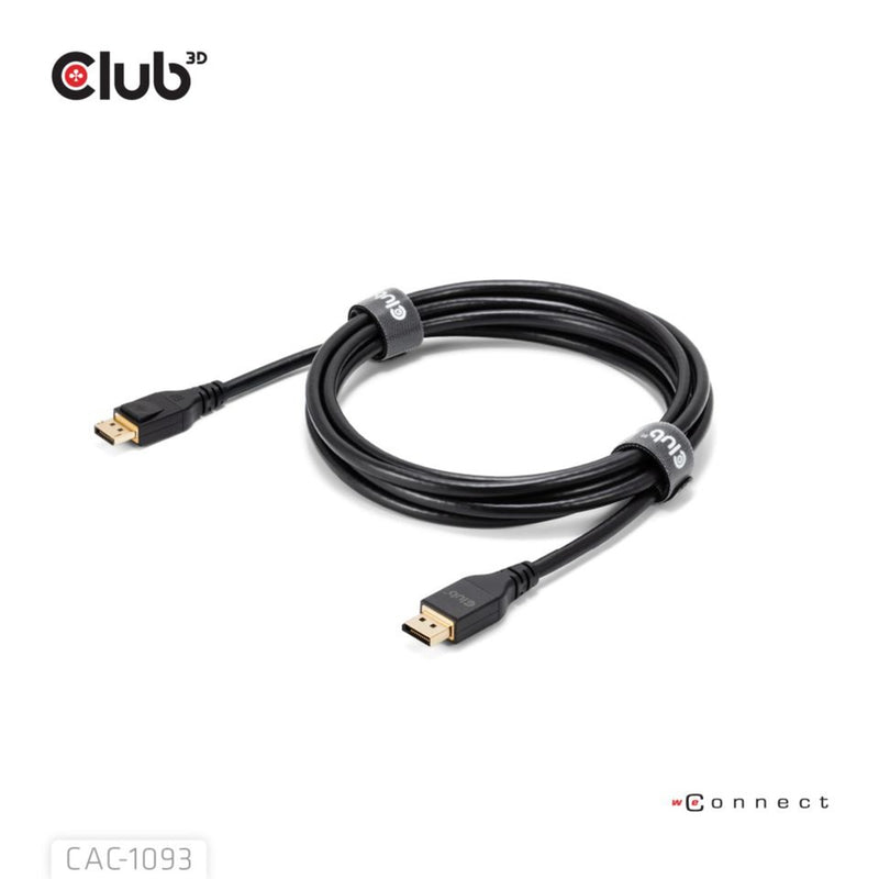Afbeelding laden in galerijviewer, Club 3d displayport 2.1 vesa dp54 gecertificeerde kabel male-male (zwart, 3 meter, 4k 240hz, 8k 120hz, 54gbps)
