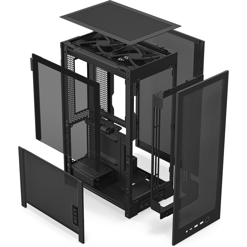 Load image into Gallery viewer, Nzxt h2 flow mini tower behuizing (zwart | 2x usb-a | 1x usb-c | tempered glass)
