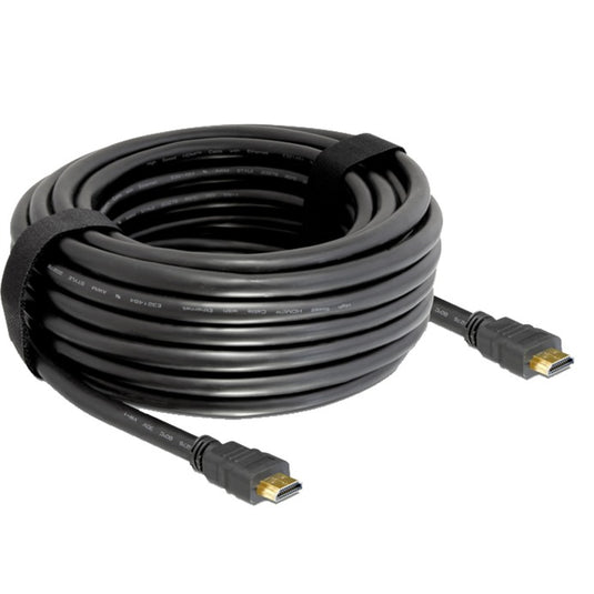 Delock high speed hdmi kabel met ethernet (zwart, 20 meter)