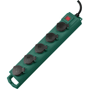 Brennenstuhl super-solid sl 554 tuin-contactverdeler stekkerdoos (donkergroen, 5 meter)