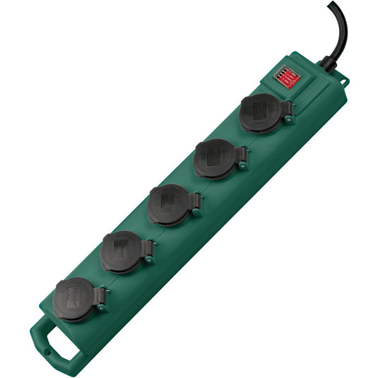 Brennenstuhl super-solid sl 554 tuin-contactverdeler stekkerdoos (donkergroen, 5 meter)