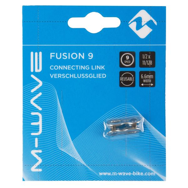Load image into Gallery viewer, M-Wave Kettingschakel Fusion 1 2 x 11 128 staal 9S zilver
