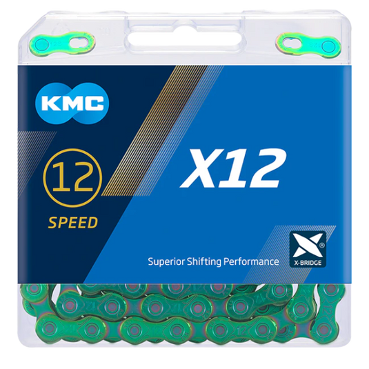 Kmc kette x12 chain x12 126 links aurora green